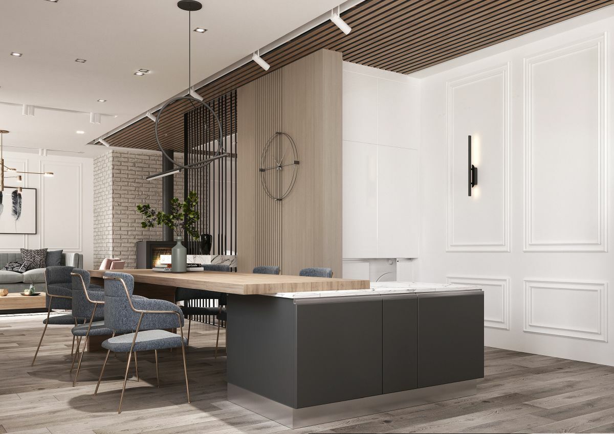 Nagy konyhasziget elrendezési ötlet