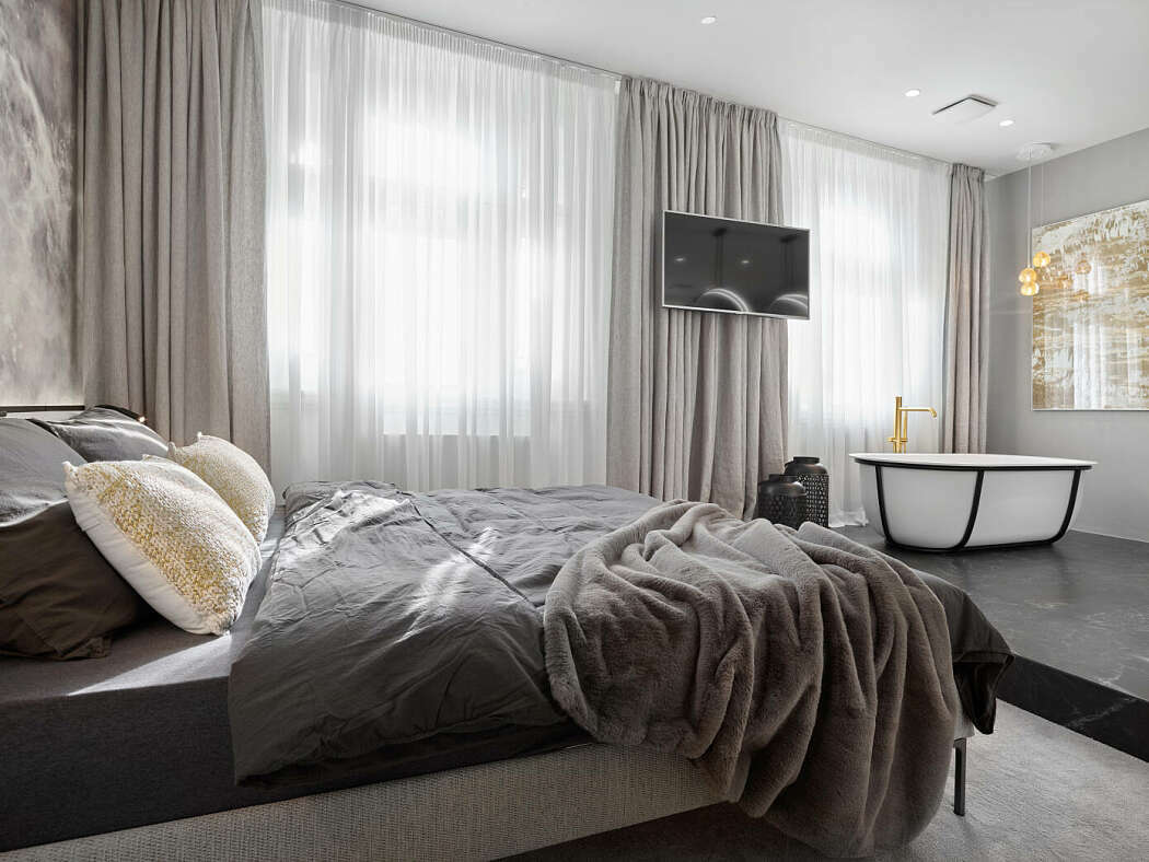 Fürdőszobával egybenyitott hálószoba