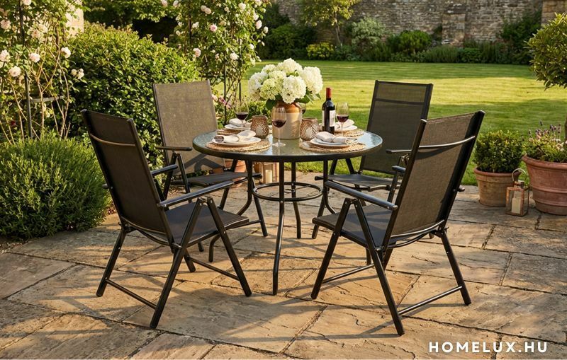 Műanyag fonott kerti garnitúra