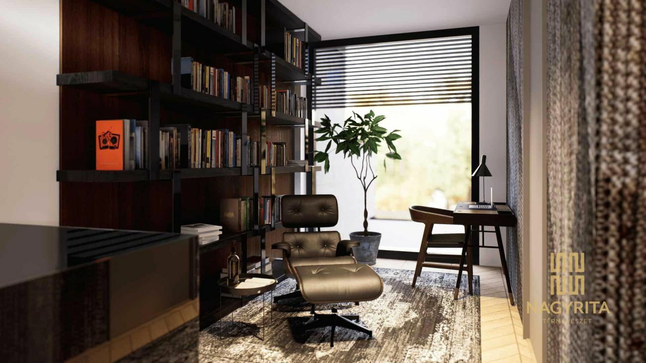 Dolgozósarok Eames pihenőfotellel