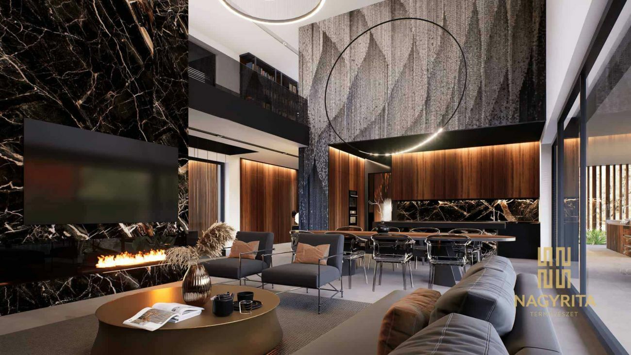 Tágas nappali nyitott térben