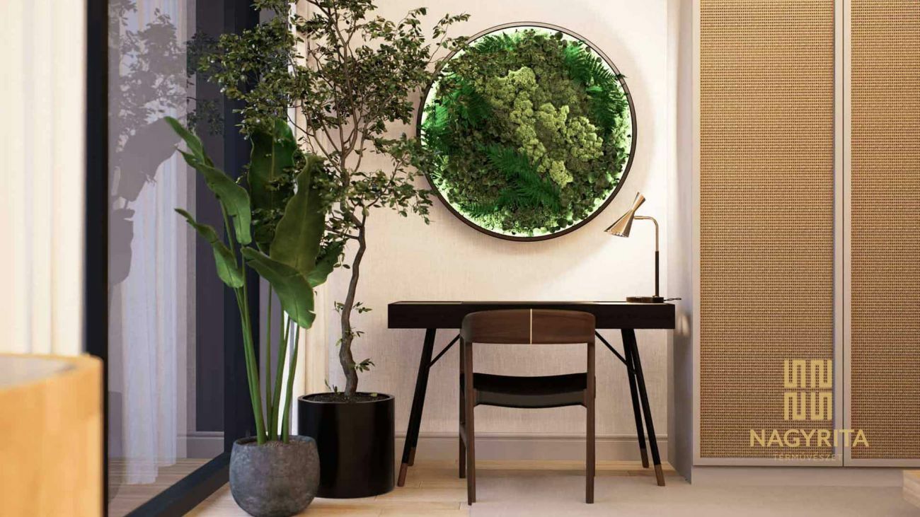 Dolgozósarok élő növényfallal