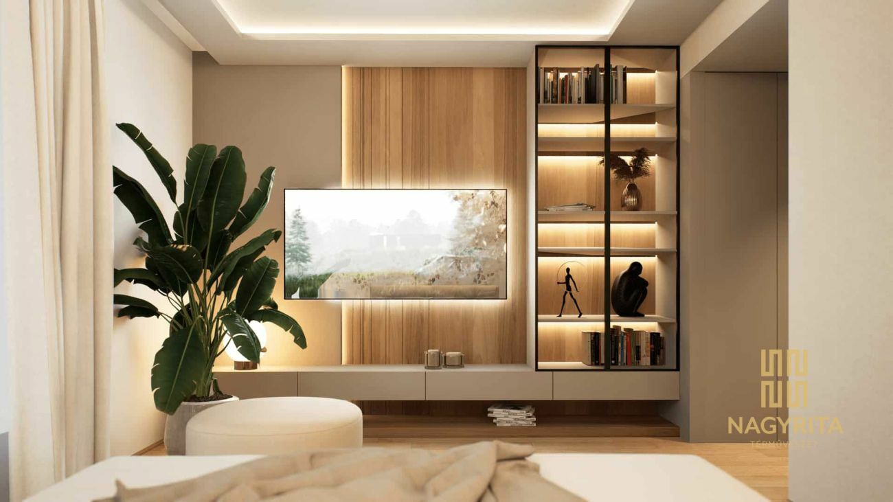 Egyedi tervezésű nappali szekrény