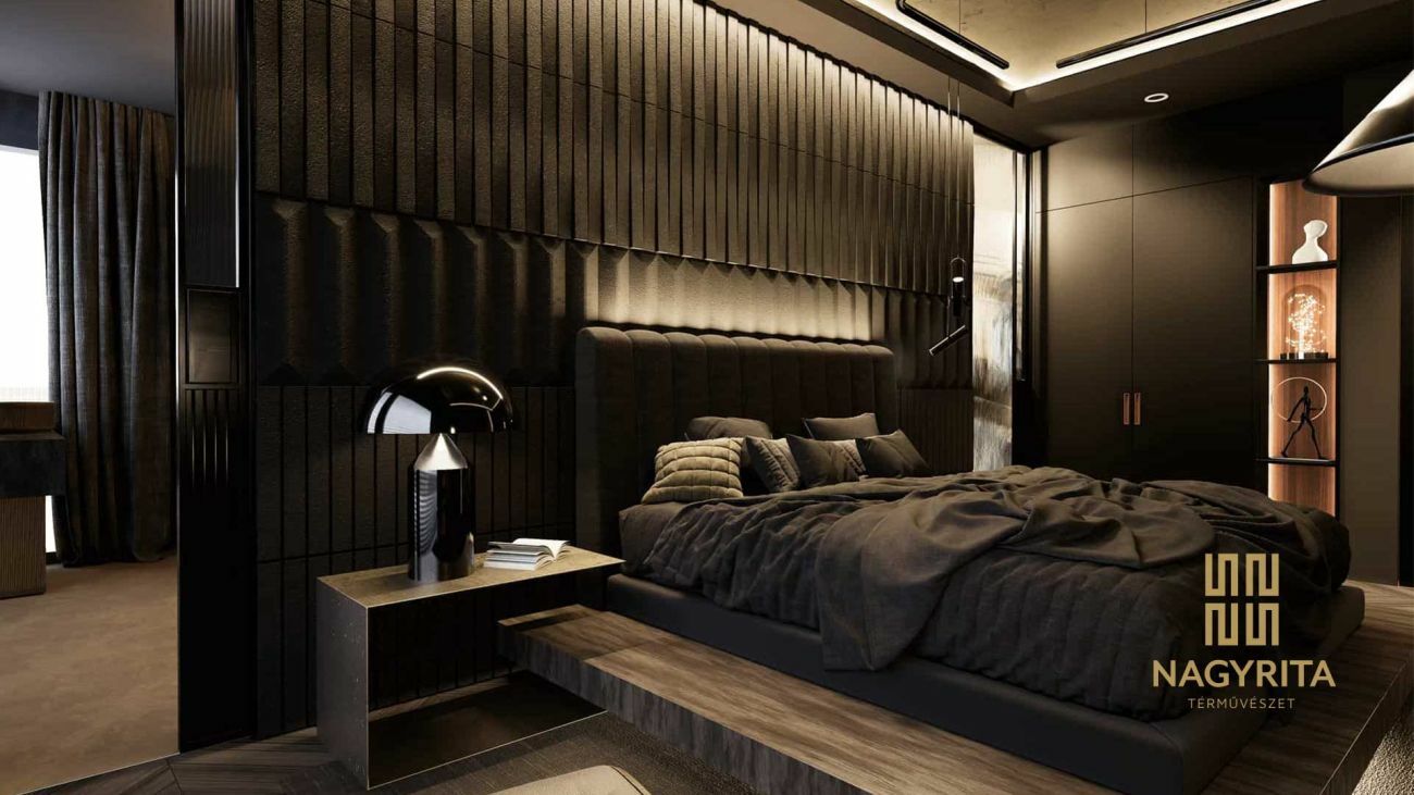 Luxus hálószoba maszkulin stílusban
