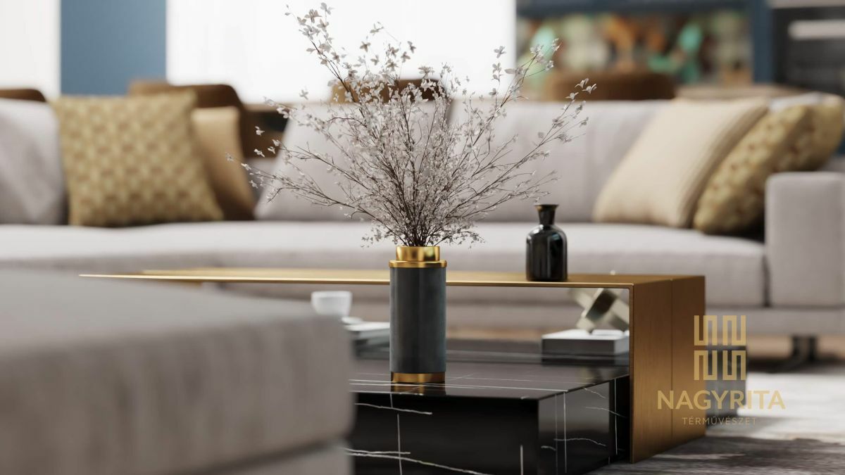 Modern nappali részlet dohányzóasztallal