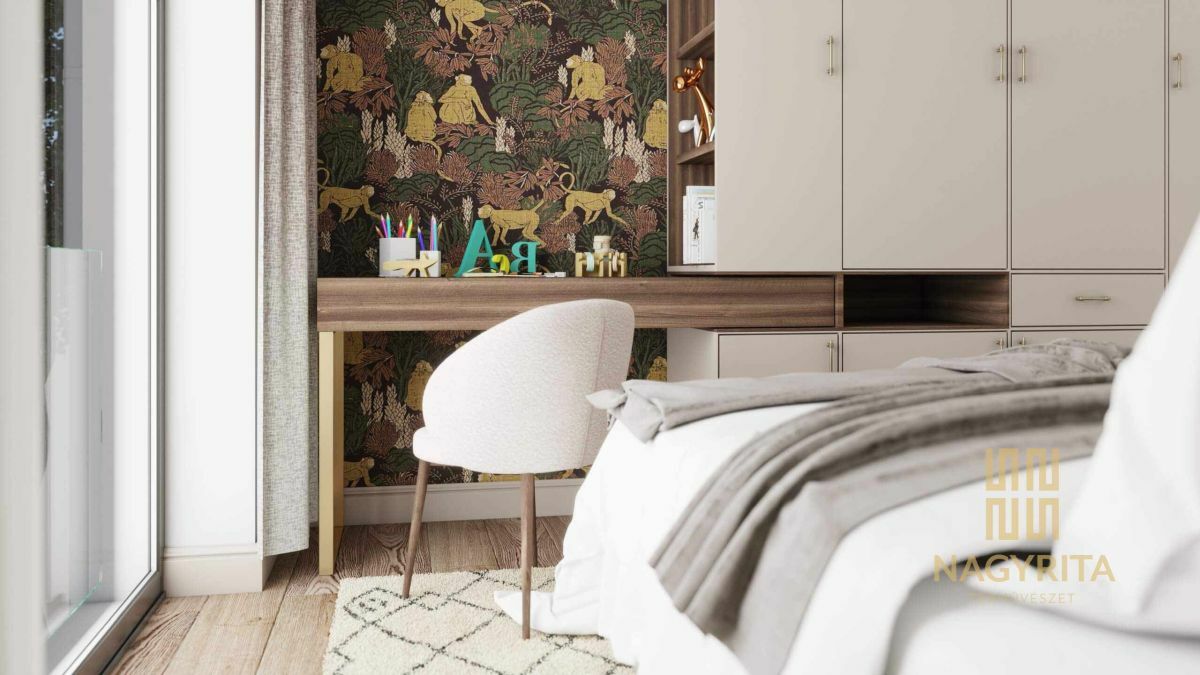 Karakteres gyerekszoba tapétás fallal