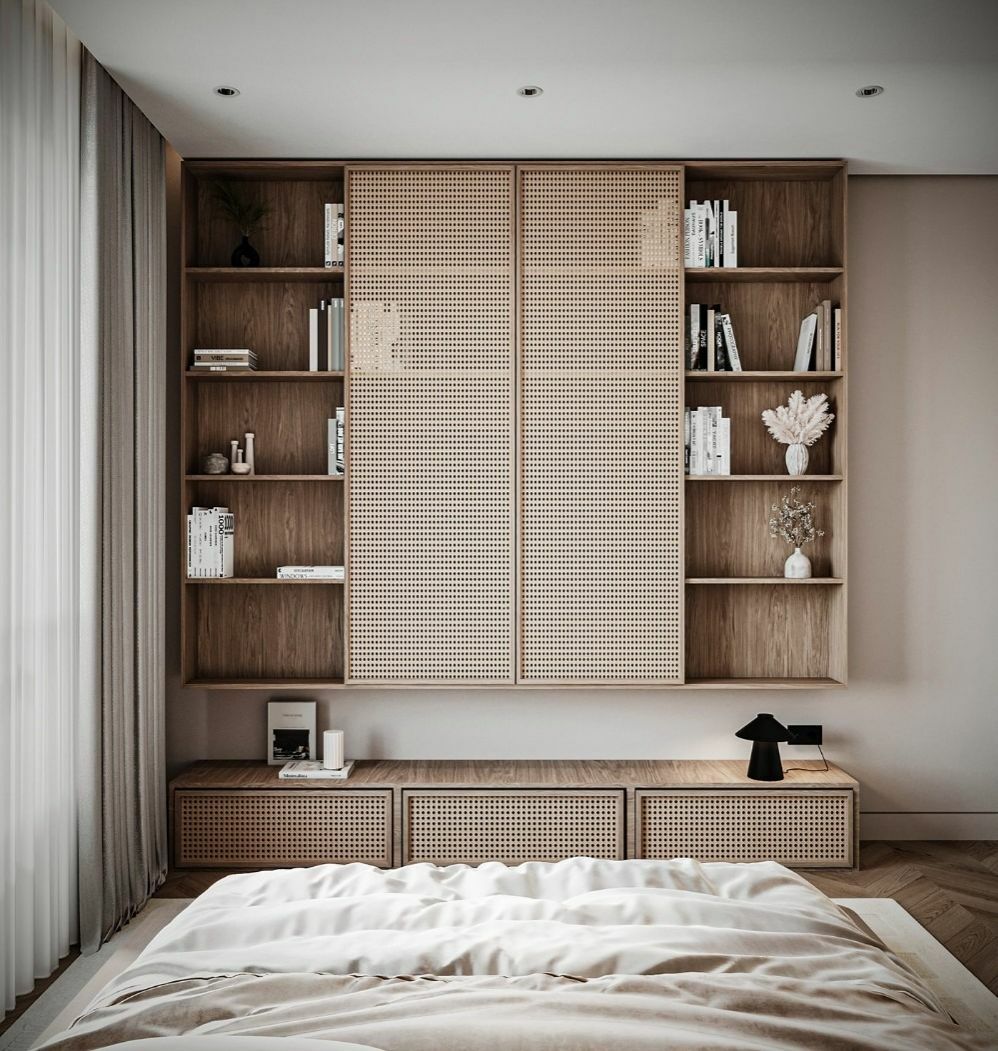 Rattan gardróbszekrény