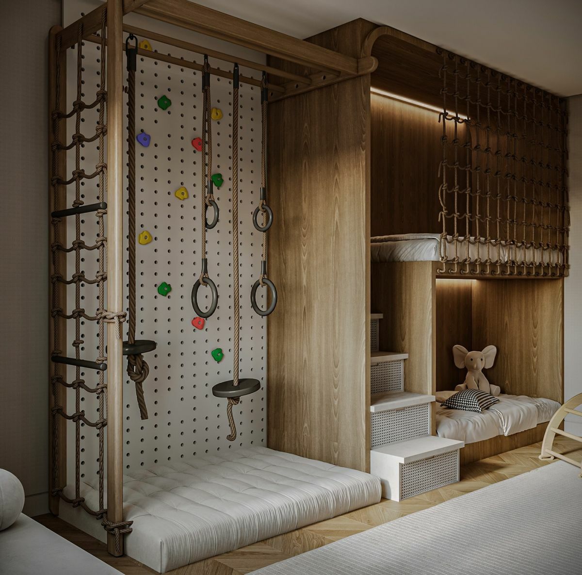 Gyerekszoba mászófallal