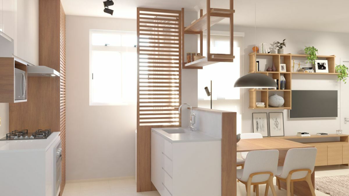 Léces térelválasztó a konyhában