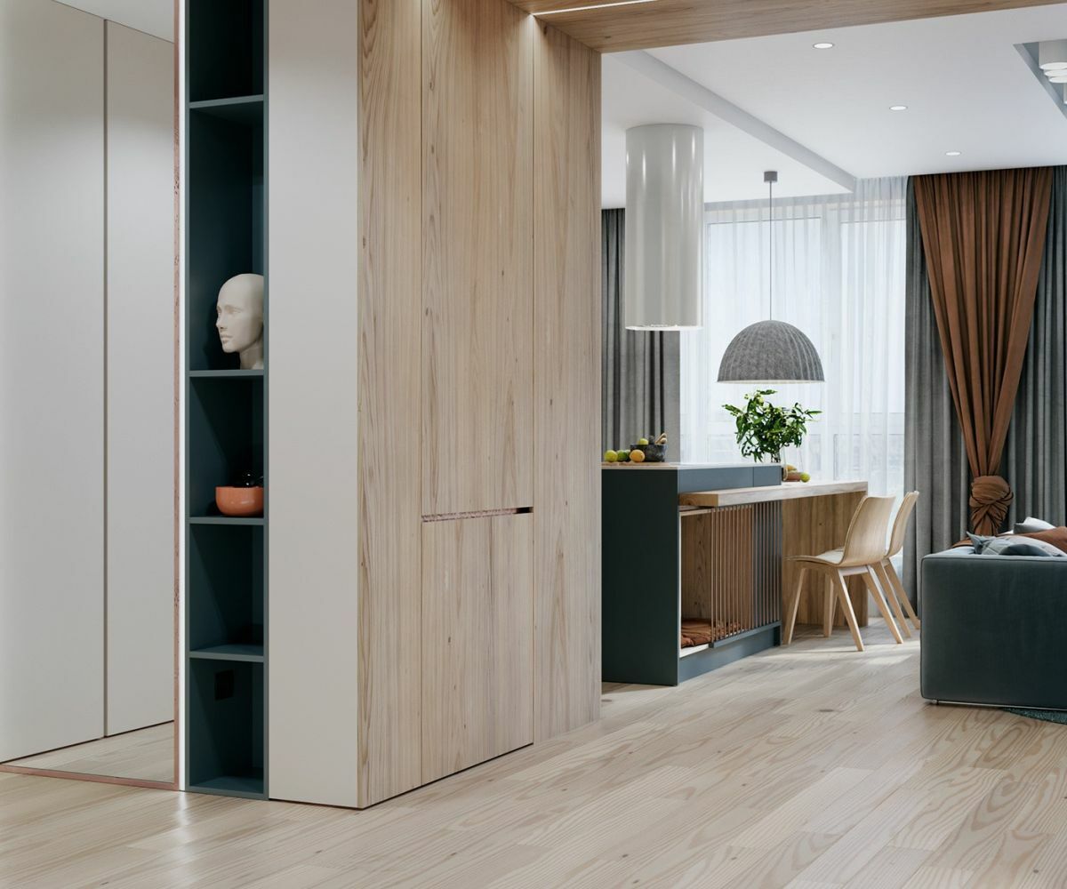 Beépített nyitott polcok