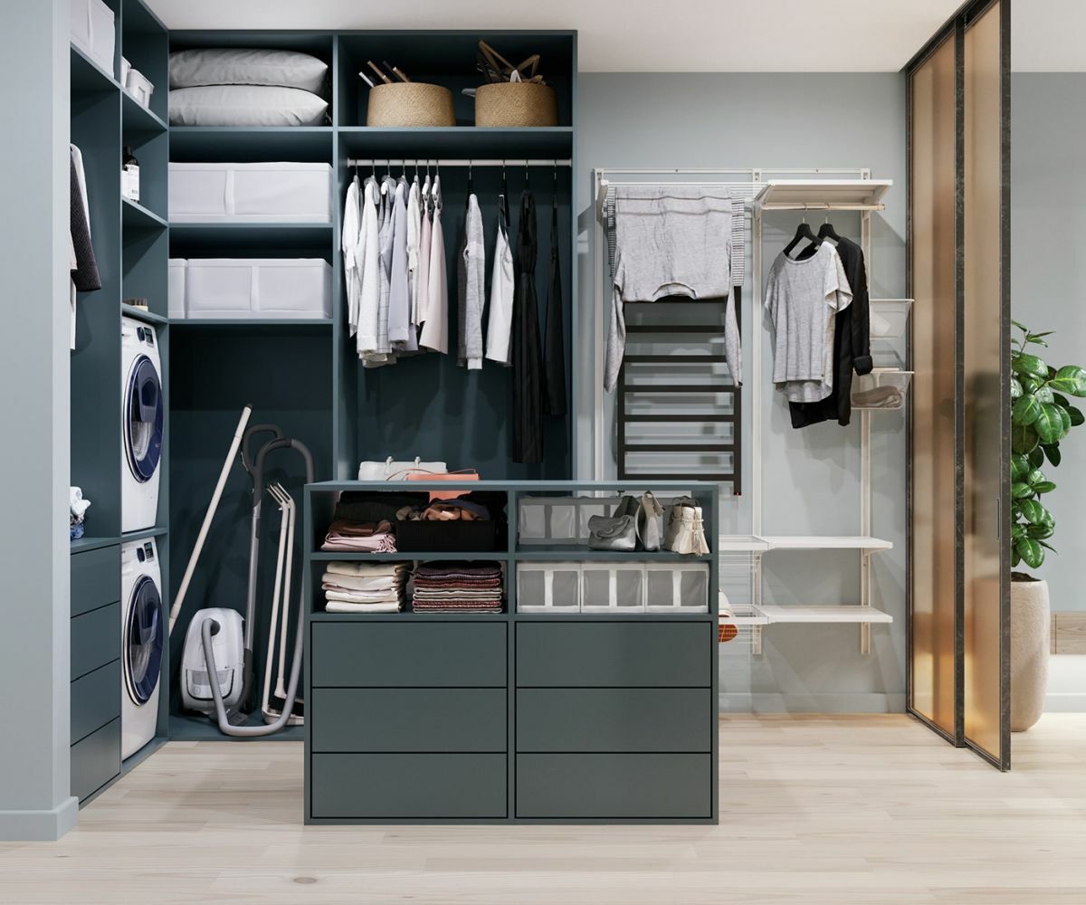 Gardrób és mosókonyha kombináció