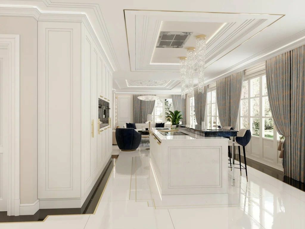 Hófehér luxus egyedi konyhabútor