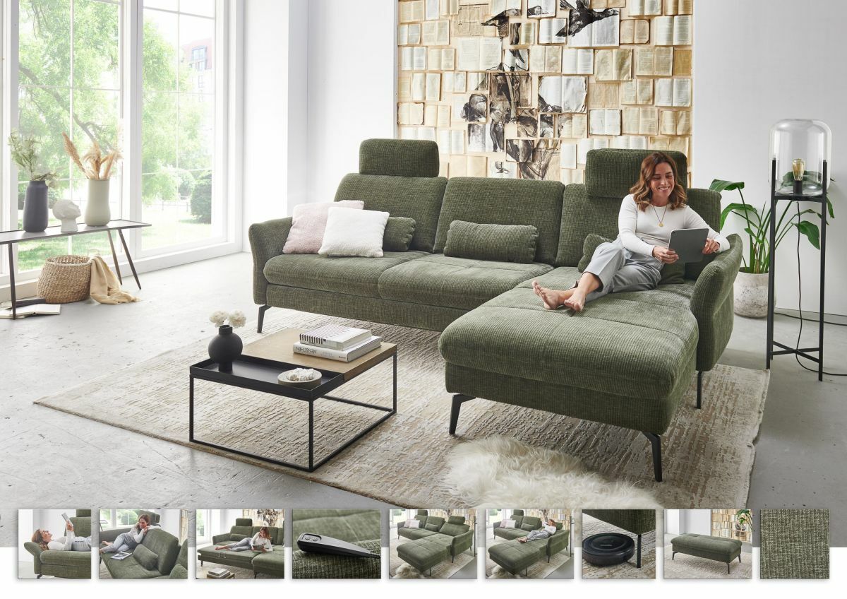 Zöld kanapé kord anyaggal