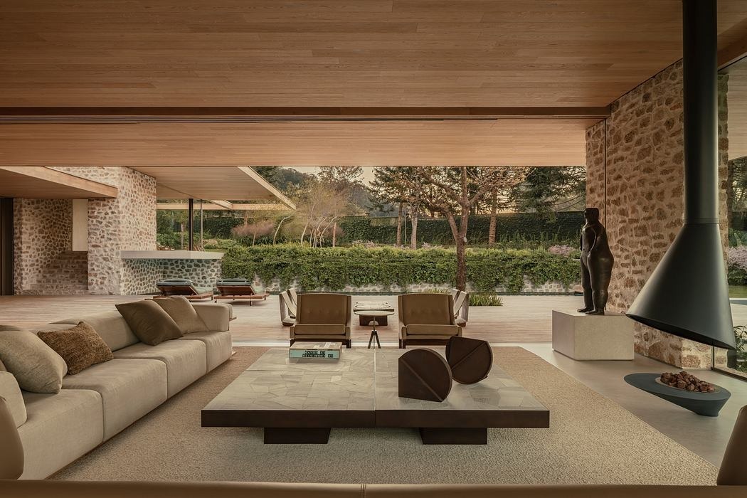 Félig fedett terasz és nappali kapcsolata