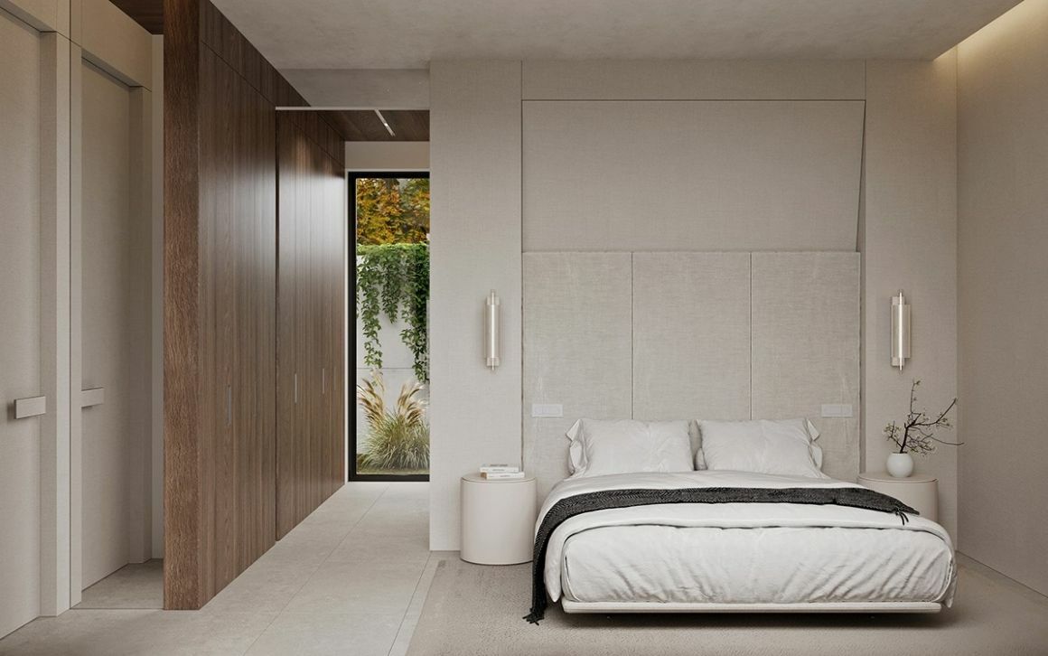 Walk in gardróbos modern hálószoba