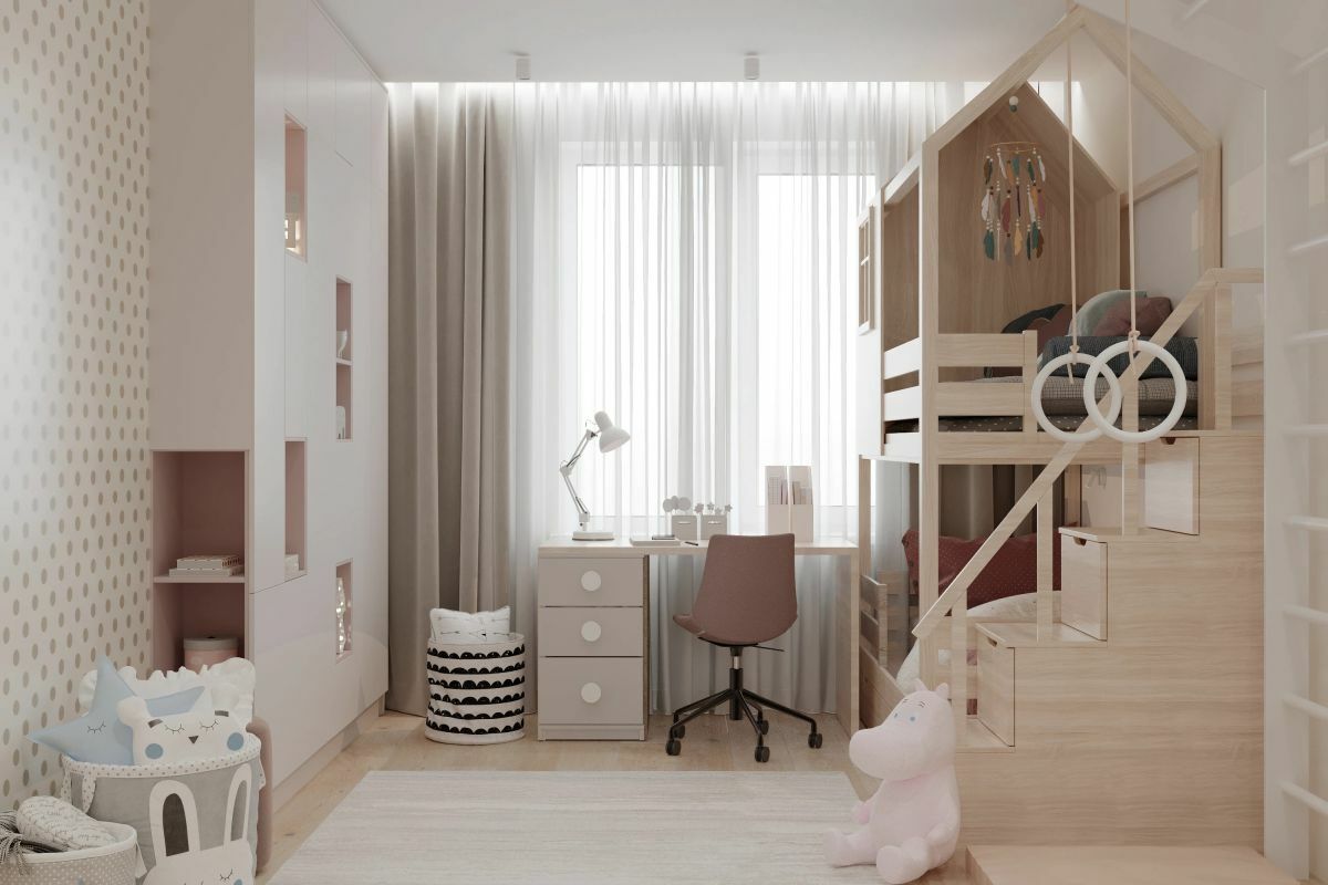 Natúr színű gyerekszoba