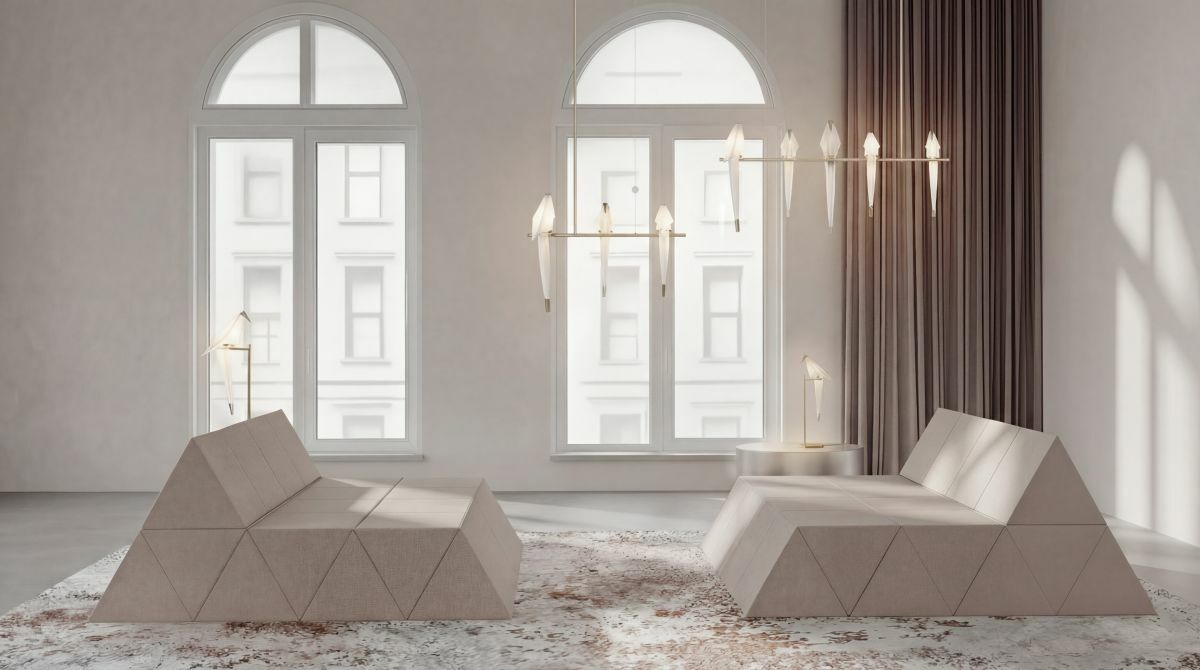 Moooi Peaks kültéri szófa beltérben