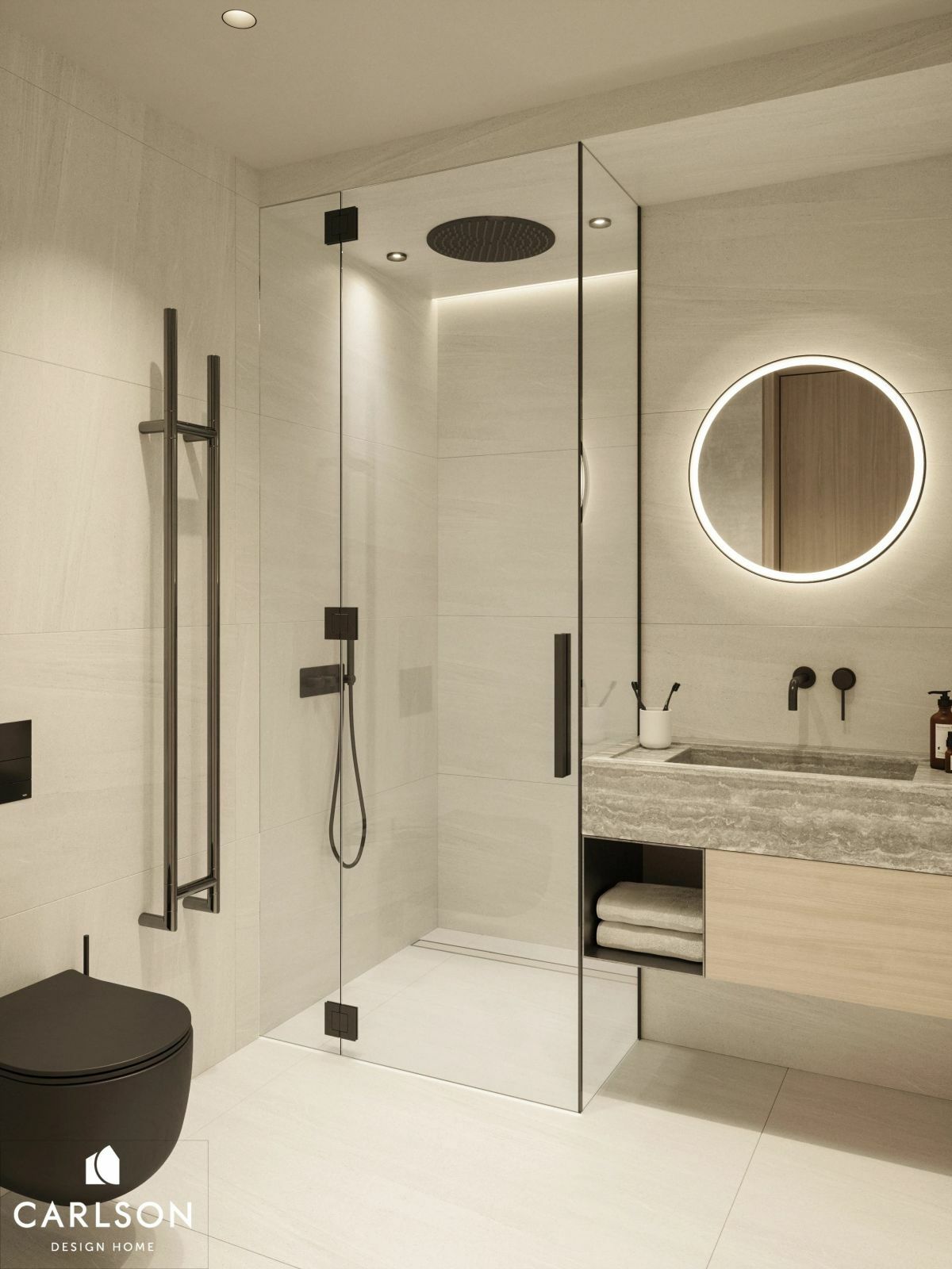 Elegáns modern kortárs fürdőszoba