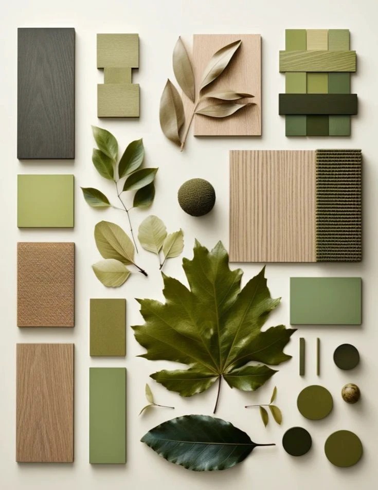Színek és anyagok moodboard