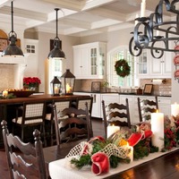 Karácsonyi dekoráció egy romantikus konyhában