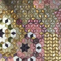 Sicis mozaik geometrikus minták rózsaszín és arany árnyalatok