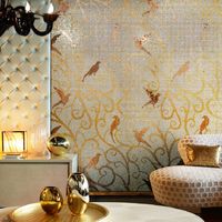 Sicis mozaik madár mintával arany színekben