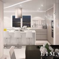 Modern világos fehér konyhabútor Lima Design tervei alapján