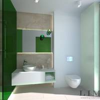 Zöld és fehér fürdőszoba ötlet