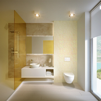 Sárga és fehér modern fürdőszoba