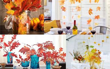 12 könnyen elkészíthető őszi lakásdekoráció színes levelekkel