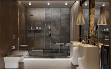 Retró elemek és természetesség egy modern fürdőszoba berendezésénél