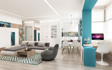 Bravúros lakberendezési megoldások egy 50 m2-es lakásban