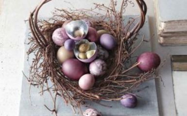 Húsvéti dekoráció és tojás kosárban - Martha Stewart műhelyéből