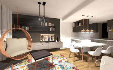 70 m2-es lakóparki lakás lakberendezési tervei a győri D-Stúdiótól