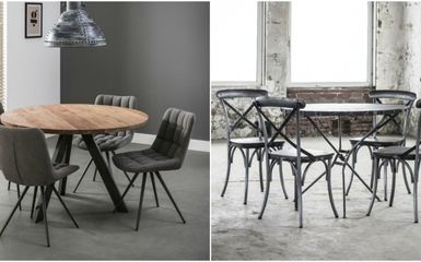 Modern étkezőasztalok és bárasztalok stílusos székekkel