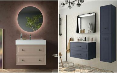 Modern-klasszikus fürdőszoba bútor sorozat gyönyörű színekben