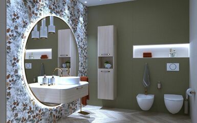 Modern fürdőszoba látványtervek Sándor Éva enteriőrtervezőtől