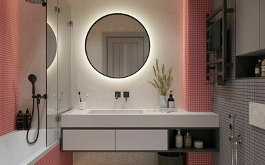 Színes fürdőszoba látványtervek szokatlan kontrasztokkal