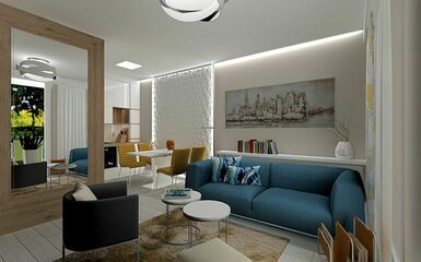 Azonos alaprajzú, két 50 m2-es lakóparki lakás inspiráló lakberendezési látványtervekkel