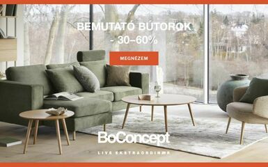 30-60% kedvezménnyel megvásárolható bemutató bútorok a BoConcept bemutatótermekben!