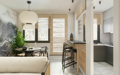 Egyedülálló nő számára felújított és újragondolt 56 m²-es otthon japandi stílusban
