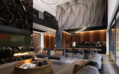 Kétszintes luxusvilla személyre szabott maszkulin enteriőrrel, privát wellness térrel, bortrezorral és belső átriummal