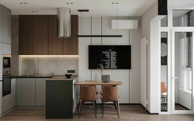 45 m²-es lakótelepi legénylakás, ahol a férfias stílus egy stílusos gardróbszobával találkozik