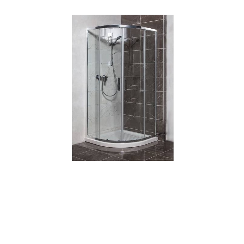 Tex zuhanysarok íves 90 cm, R 550, átlátszó üveg