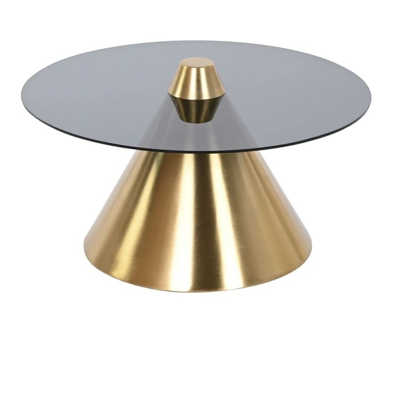 Modern Kerek lerakóasztal arany színű