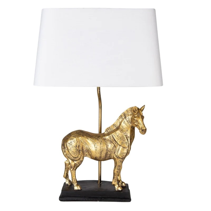 Arany színű design asztali lámpa ló dekorációval
