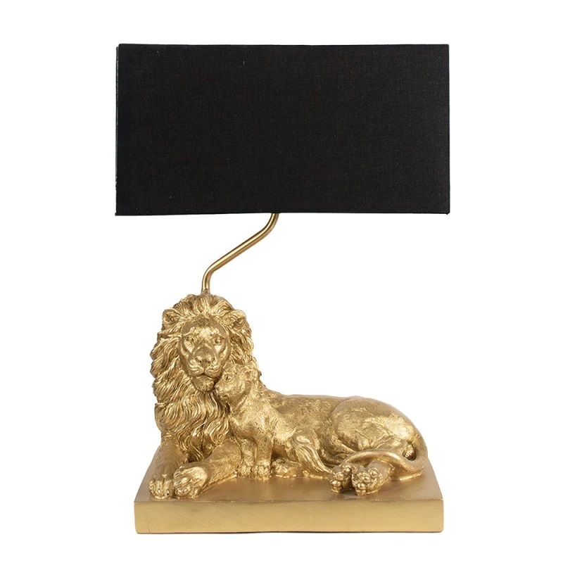 Asztali lámpa arany oroszlán dekorral