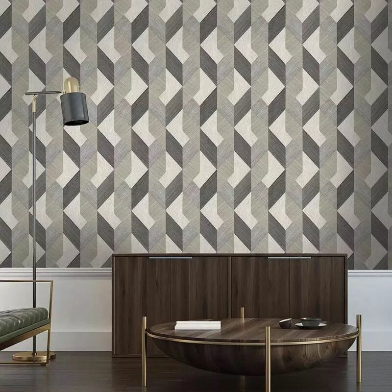 Luxus design tapéta natúr szövethatású geometrikus mintával
