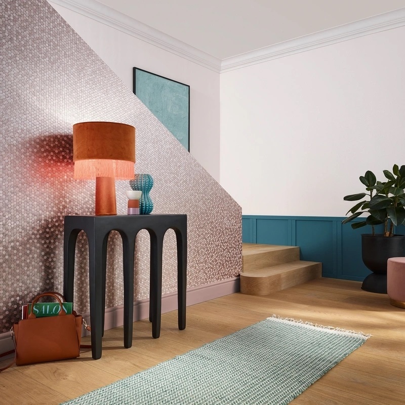 Luxus design tapéta rosegold hexagond mintával