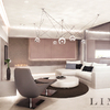 Bézs barna nappali látványterv Lima Design